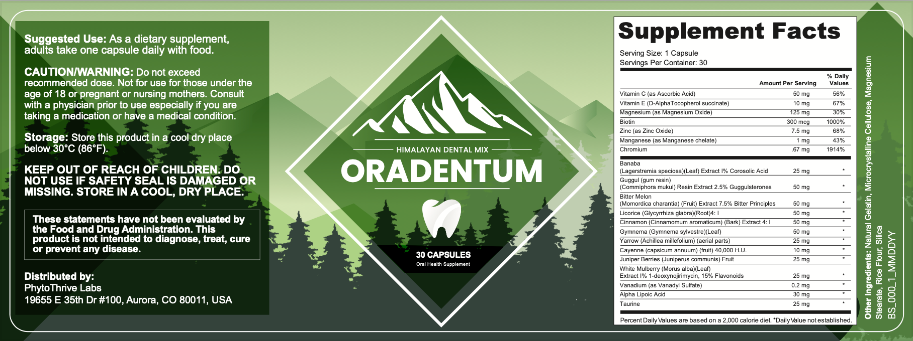 Oradentum Label